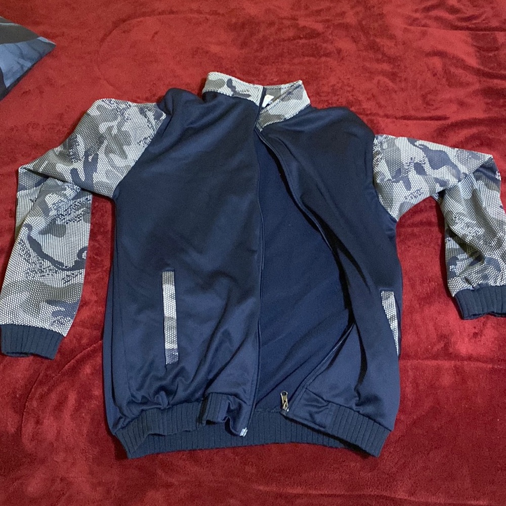 dark blue zip up jacket(NO HOOD)